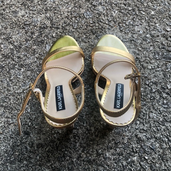 Karl Lagerfeld Paris High Heel Pumps Gold - Picture 3 of 7